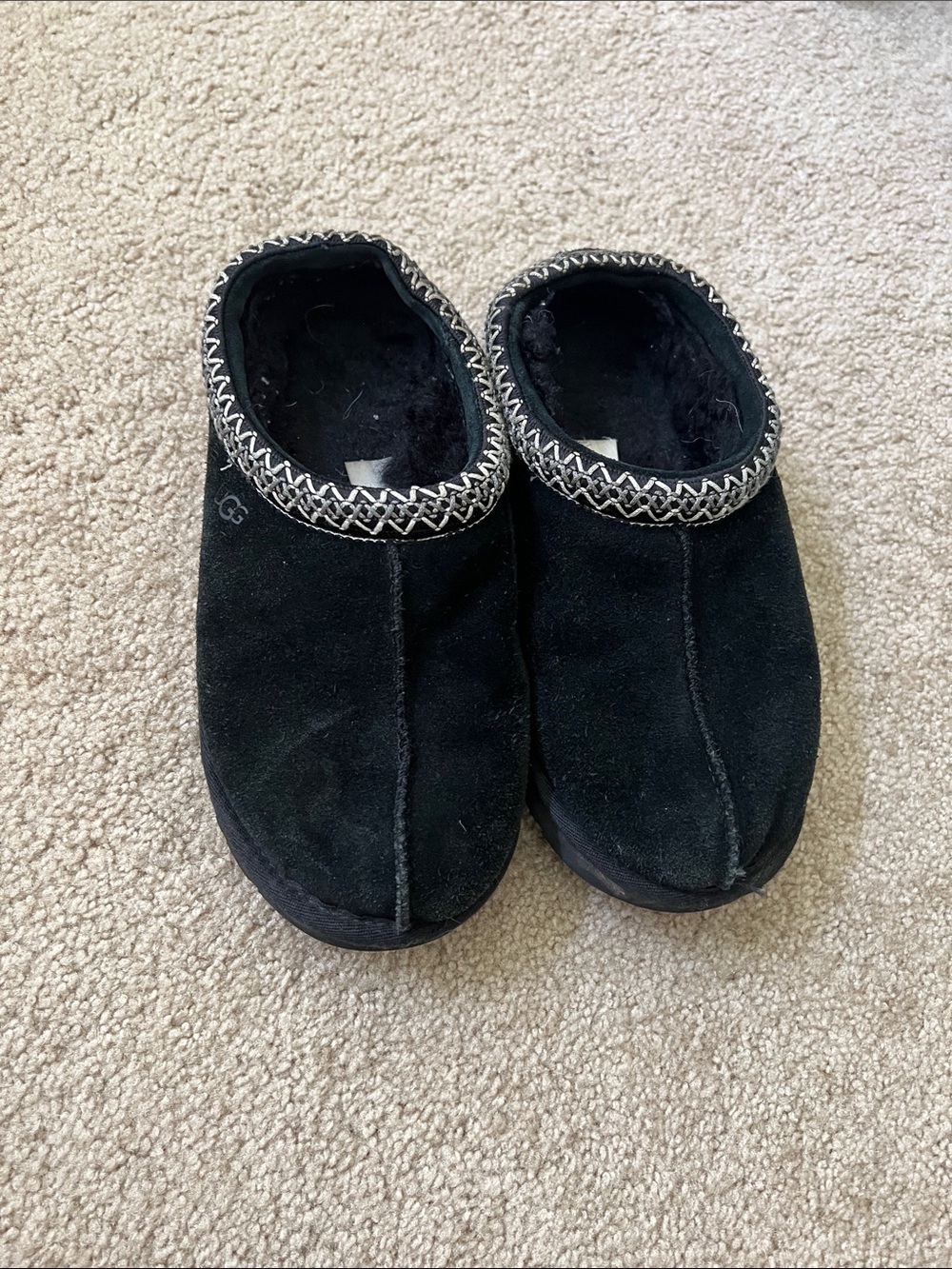 UGG Black Shearling-Lined Slip-On Shoe
